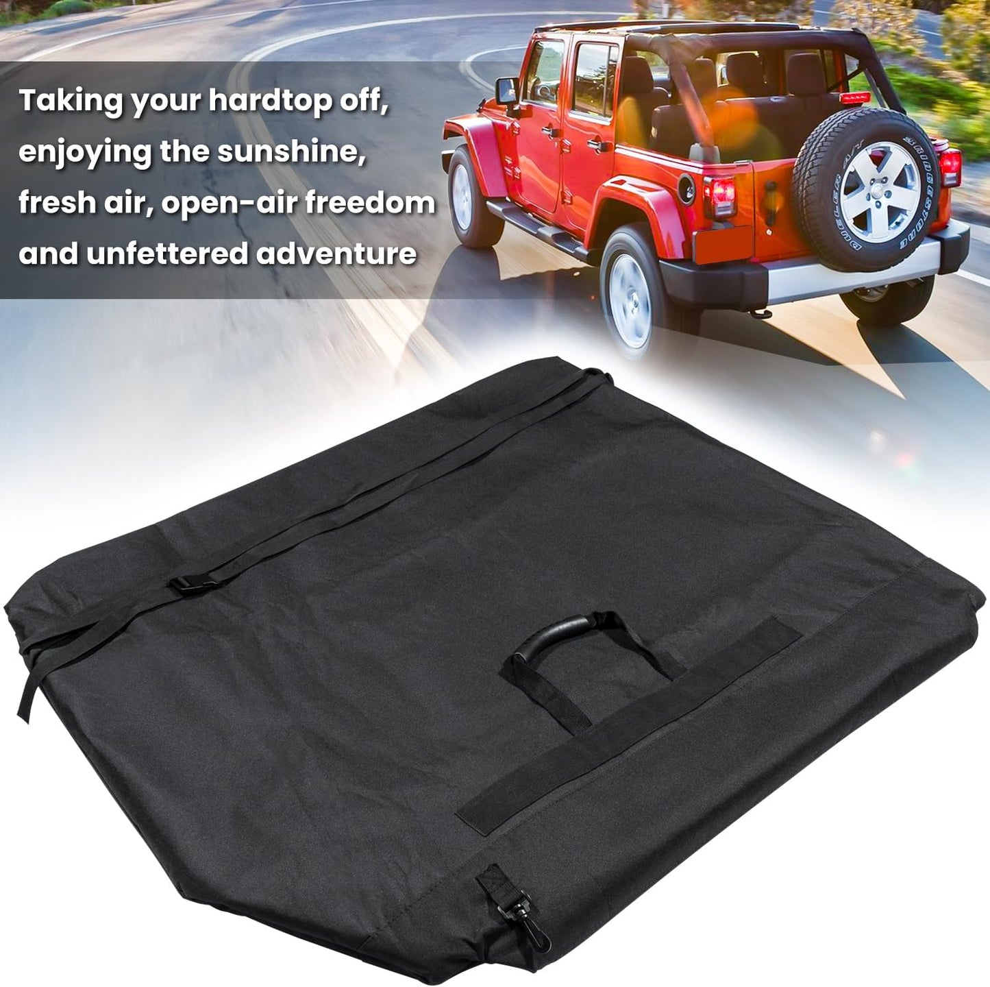 Hard Top Freedom Panel Storage Bag for 2007-2025 Jeep Wrangler & Gladiator (Black)
