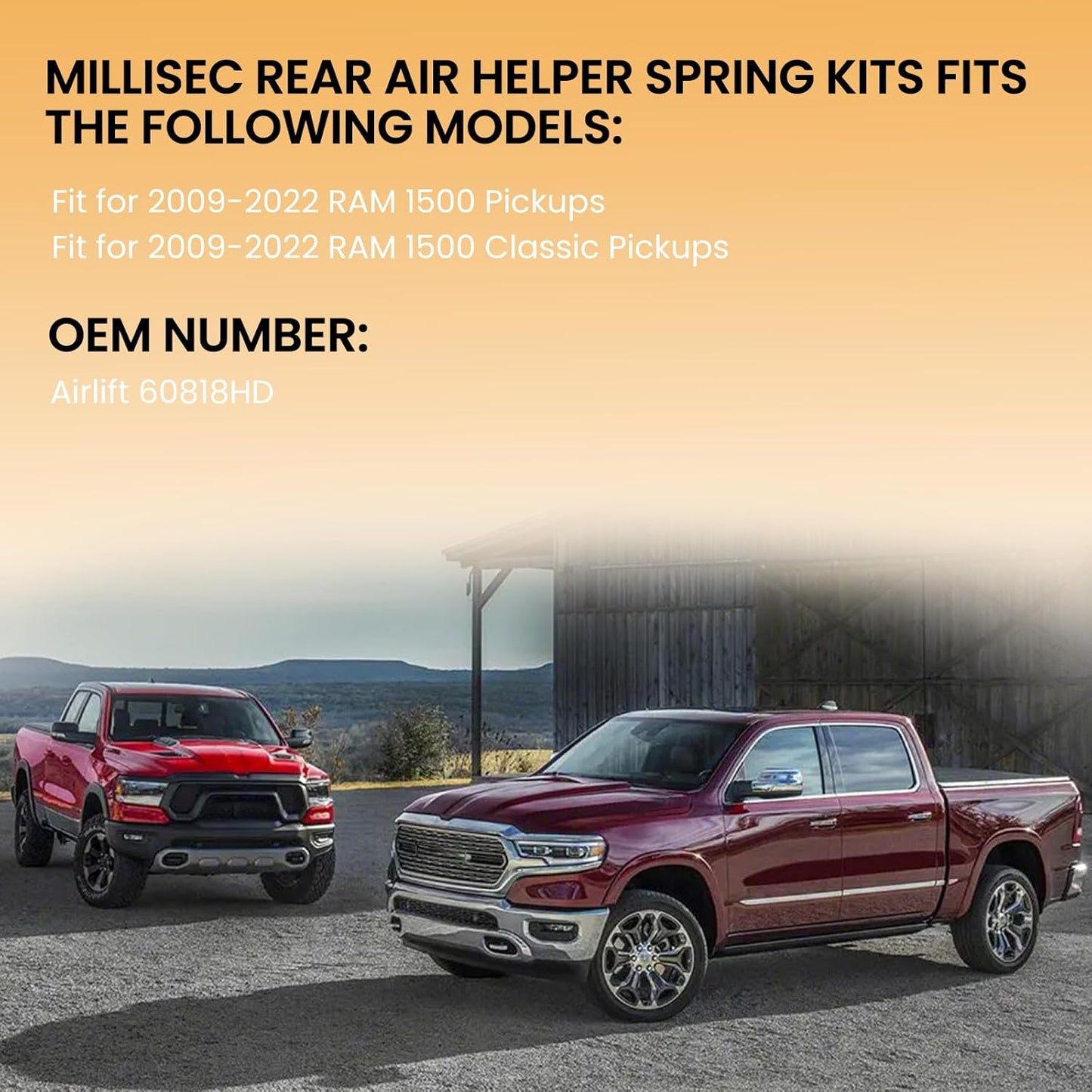 Air Helper Spring Kit for 2009-2024 Ram 1500/Classic - 2100 lb Load Leveling, 60818HD