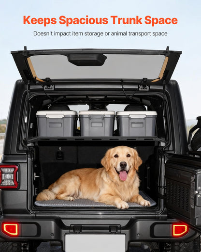 Rear Trunk Cargo Rack with Net for 2007-2024 Jeep Wrangler JK 4-Door Hardtops - 300 lb Capacity
