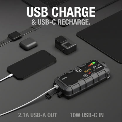 Boost GB40 1000A Jump Starter - UltraSafe for 6.0L Gas/3.0L Diesel, Portable Power Bank