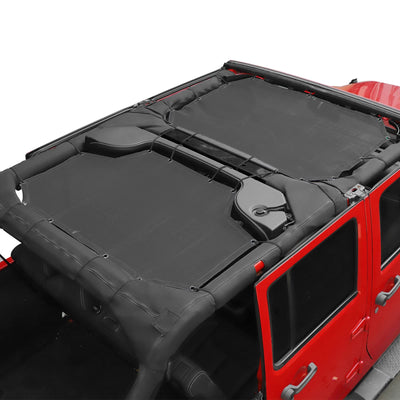 2-Piece Mesh Sun Shade for 2007-2018 Jeep Wrangler JK 4-Door - Front & Rear UV Protection