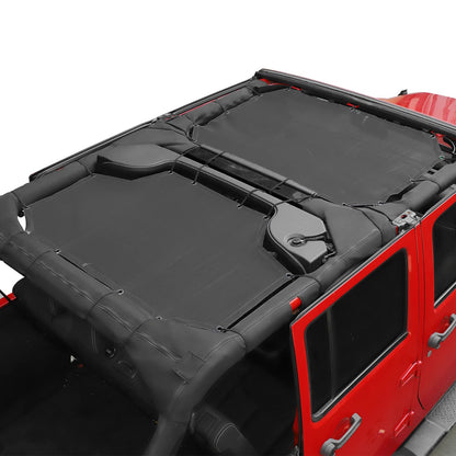2-Piece Mesh Sun Shade for 2007-2018 Jeep Wrangler JK 4-Door - Front & Rear UV Protection