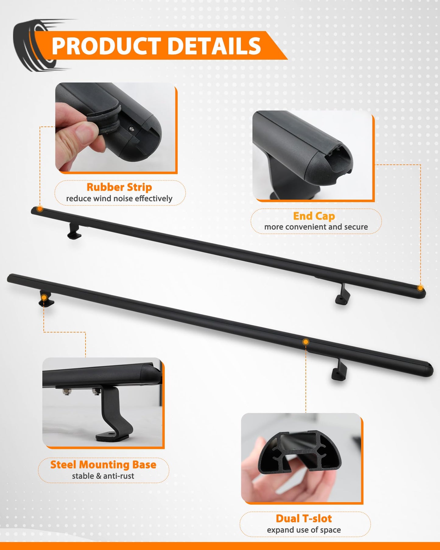 60" Truck Topper Roof Rack - 500 lb Capacity, Aluminum Ladder Rack for Camper Shell (Drilling Required)