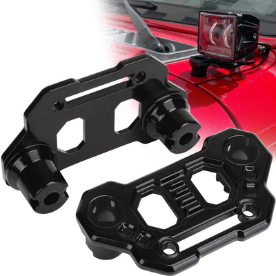 Hood & A-Pillar Light Mounts for 2018-2025 Jeep Wrangler JL & Gladiator JT