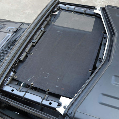 Mesh Bikini Sunshade for 2018-2026 Jeep Wrangler JL & Gladiator JT - UV/Heat Block (Plain Black)