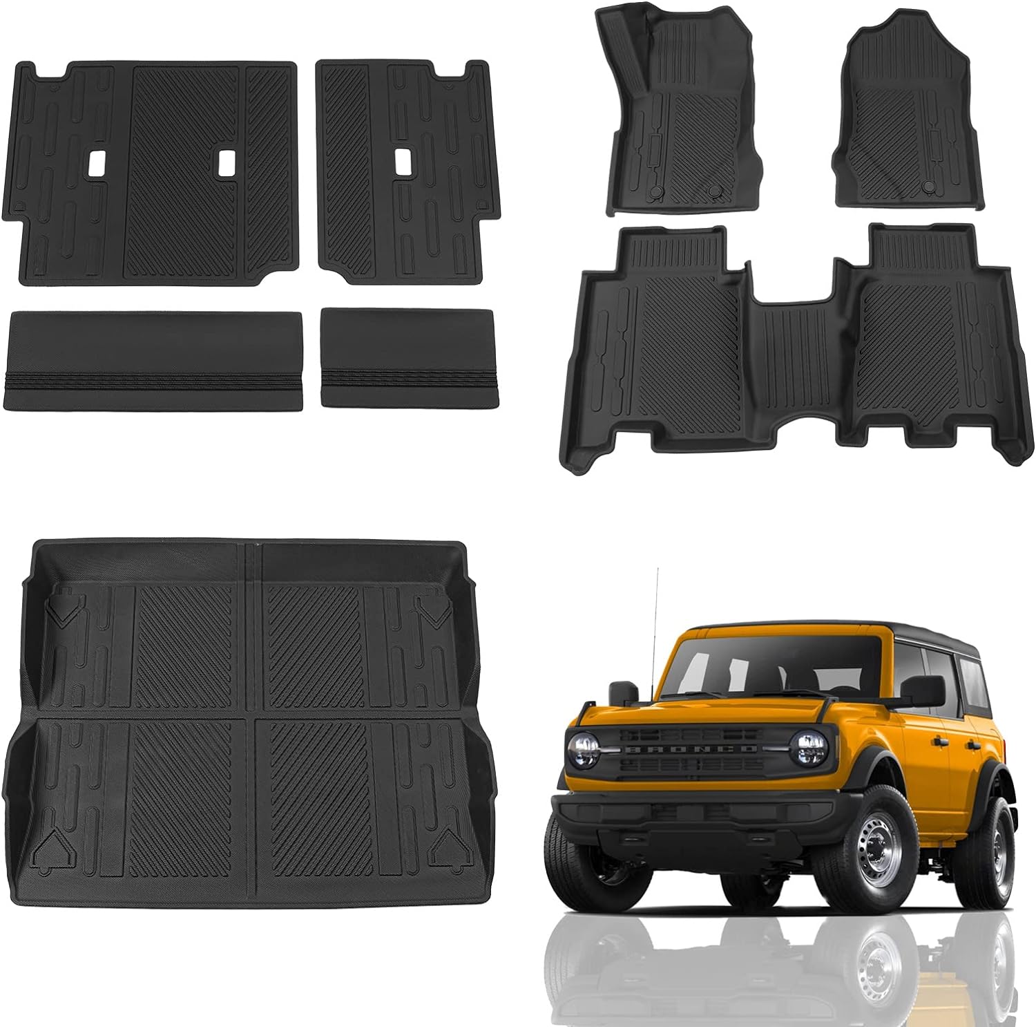 Floor Mats Compatible with 2021 2022 2023 2024 Ford Bronco - OHMU
