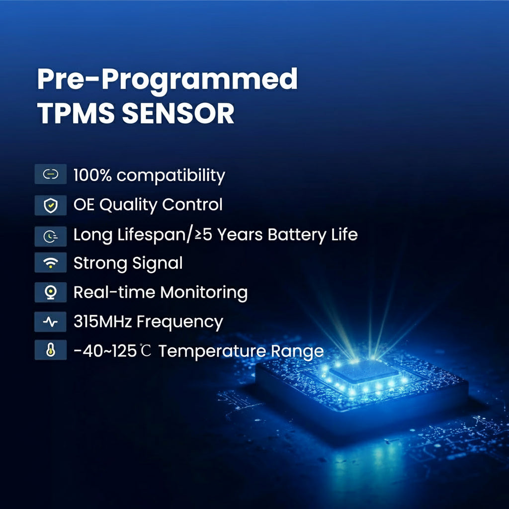 315Mhz Pre-Programmed TPMS,Compatible with:Ford F150,F-150 2015-2020/ Escape 2020-2024/ Fusion 2016-2021/ Mustang 2015-2023/ Ranger 2019-2021,Tire Pressure Monitoring Sensor OE# F2GZ1A189A(Set of 4)