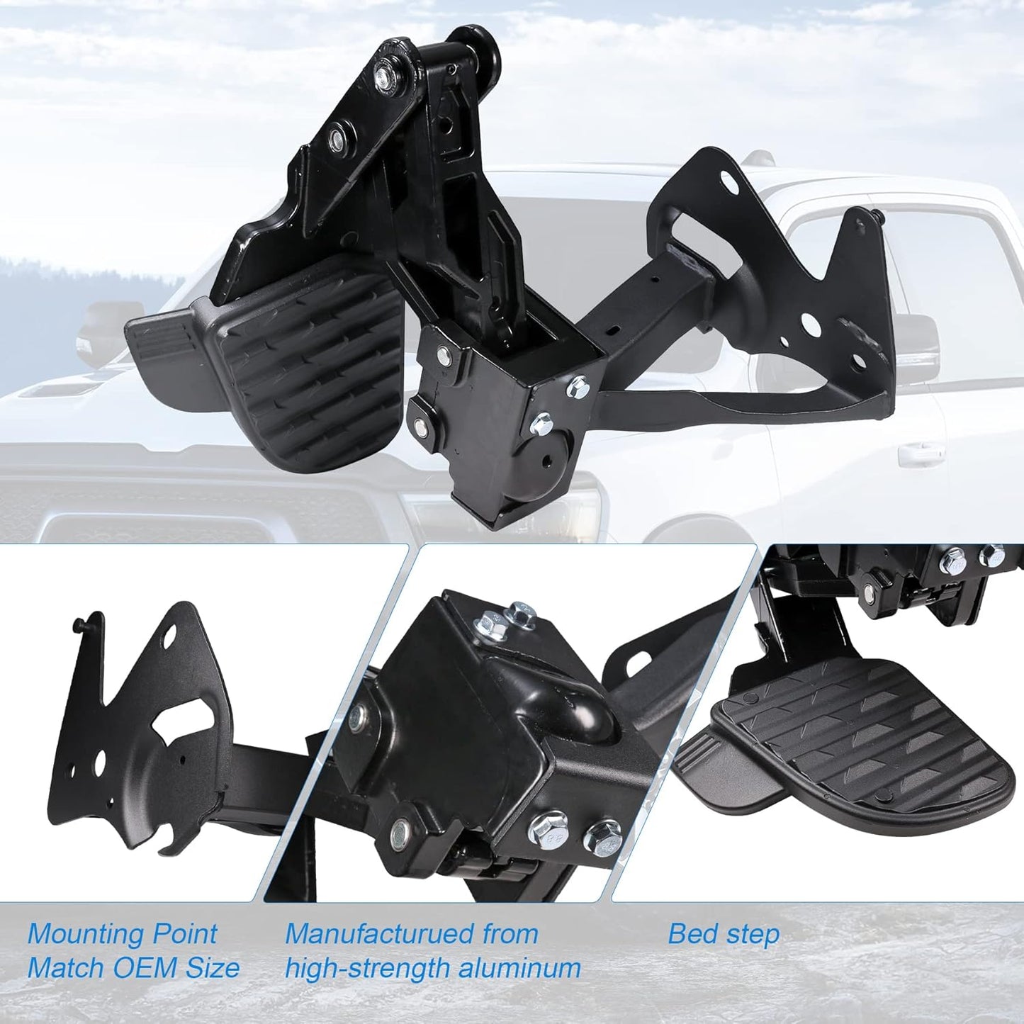 Retractable Rear Bumper Step for 2019-2022 Ram 1500 DT (Dual Exhaust) - Replaces 82215289AG/AH