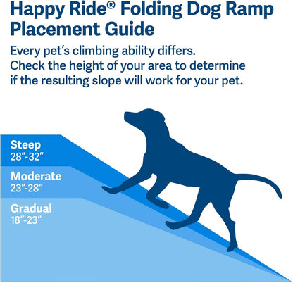 Folding Pet Ramp - Portable Lightweight for Cars/Trucks/SUVs, Happy Ride