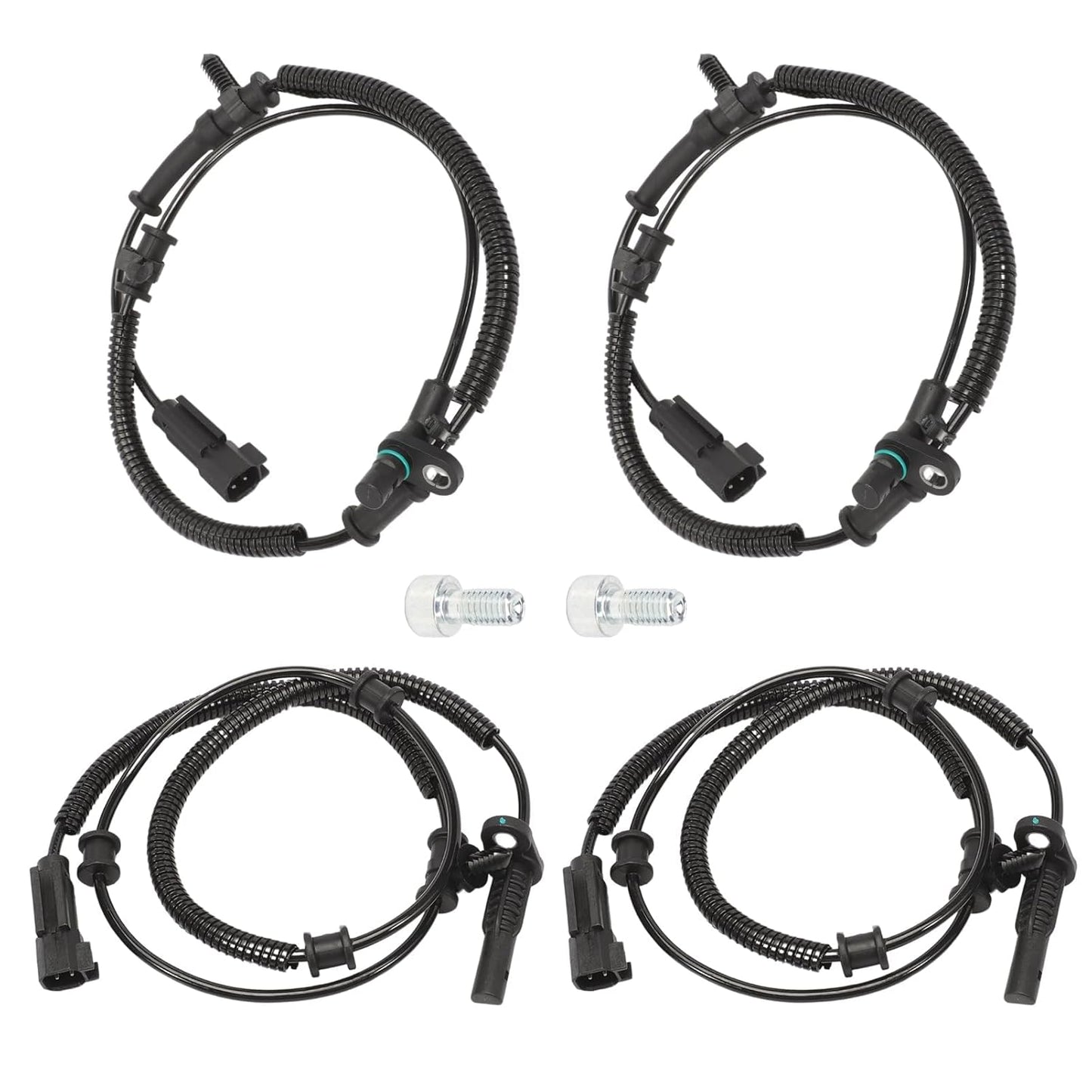 4-PCS ABS Wheel Speed Sensor Kit for 2013-2018 Ram 1500 & 2019 Classic - Replaces 68053861AB/AC/AD