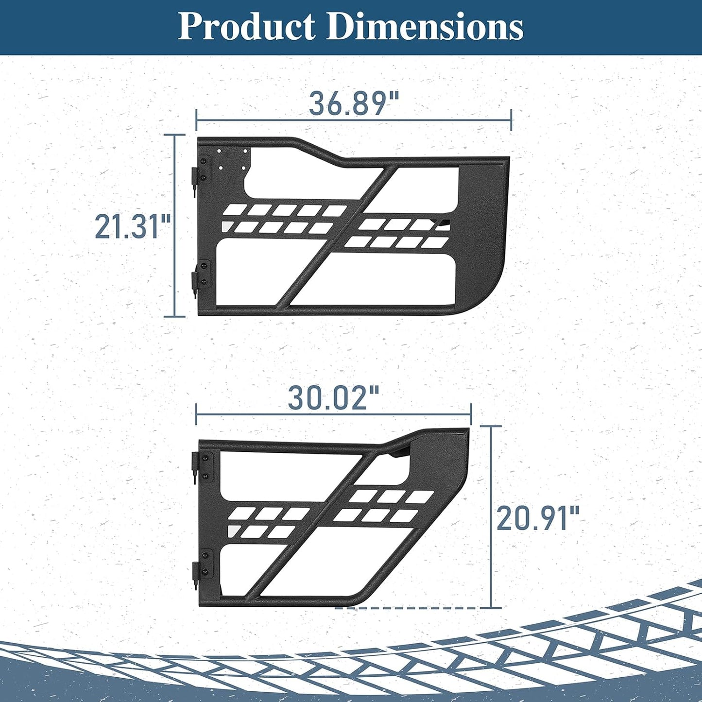 Tubular Half Doors (4-PCS) for 2018-2025 Jeep Wrangler JL & 2020-2025 Gladiator JT - Excludes 2026+ Models