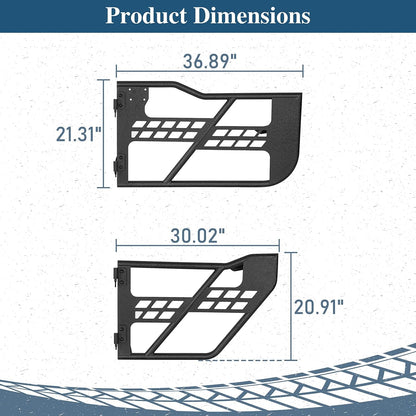 Tubular Half Doors (4-PCS) for 2018-2025 Jeep Wrangler JL & 2020-2025 Gladiator JT - Excludes 2026+ Models