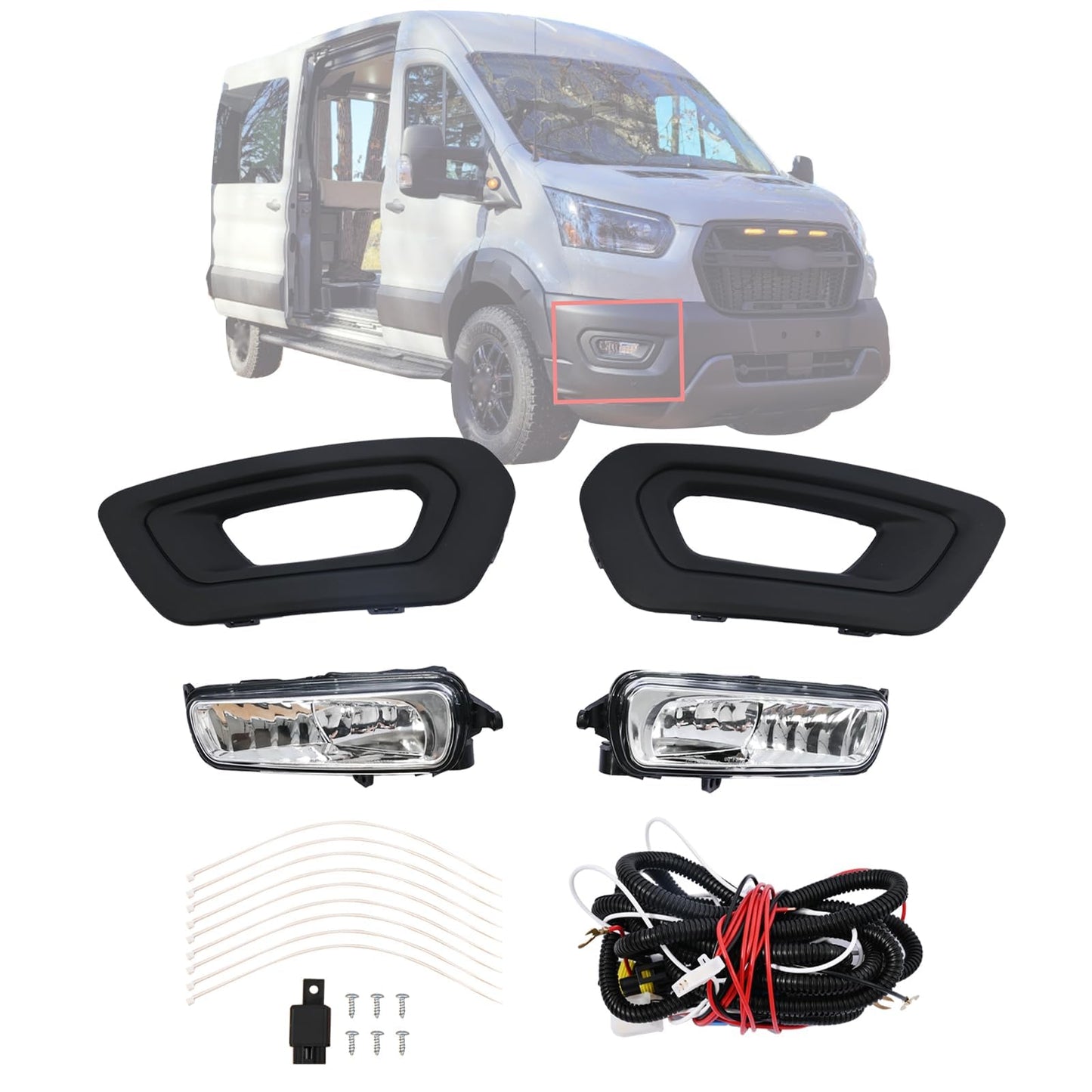 Ford Transit Fog Lights Kit with Clear Lens