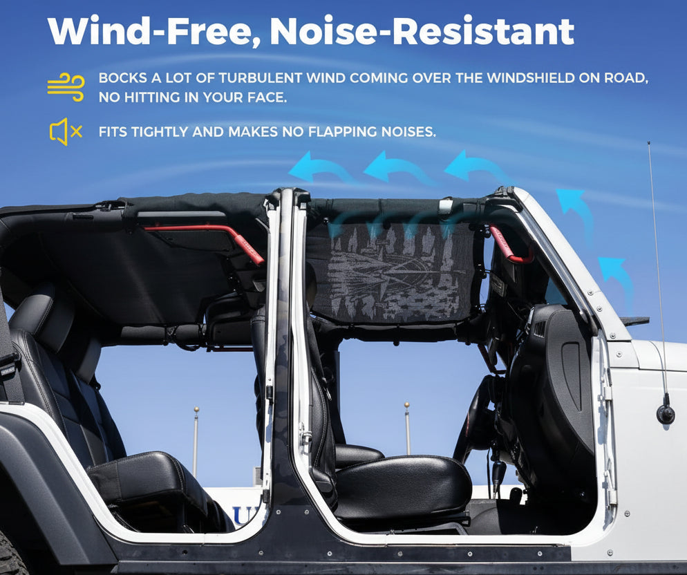 Adventure Style Bikini Top Sun Shade (2PCS) for 2018-2025 Jeep Wrangler JL 4XE