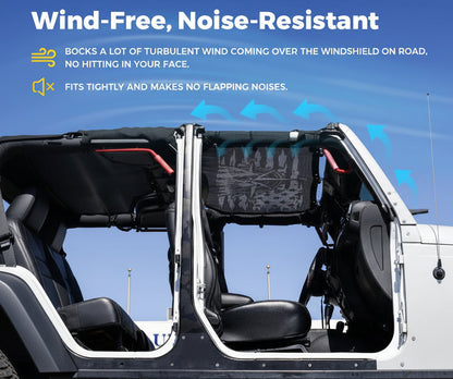 Adventure Style Bikini Top Sun Shade (2PCS) for 2018-2025 Jeep Wrangler JL 4XE