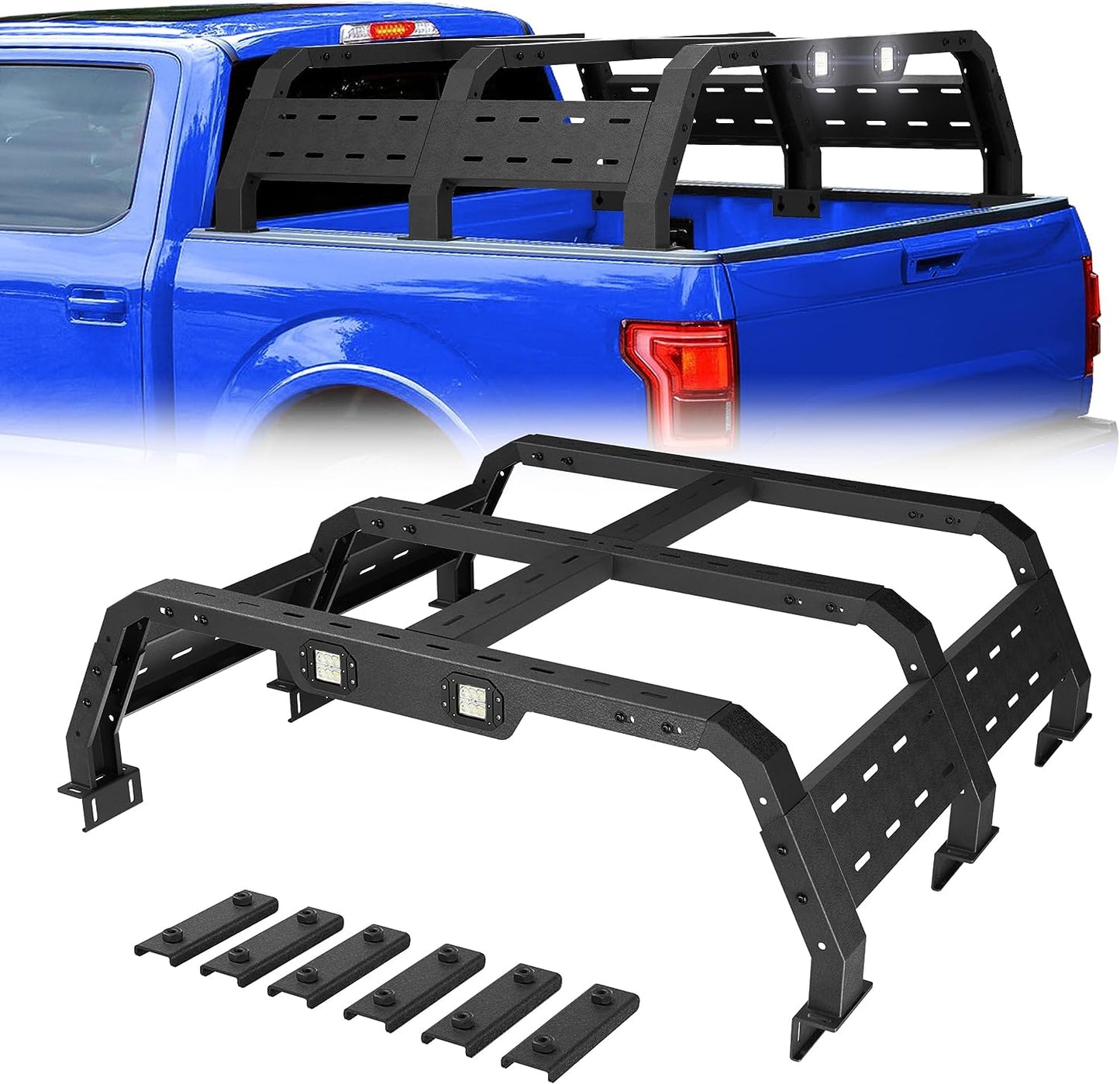 Truck Bed Rack No-Drill Cargo Rack for Dodge Ram 1500,Silverado 1500,Ford F150,Toyota Tundra