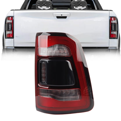 Dasbecan Left Driver Side Tail Light Assembly Rear Lamp LED Type Compatible With Dodge Ram 1500 2019 2020 2021 2022 2023 Blind spot module can be installed (Red Cover)