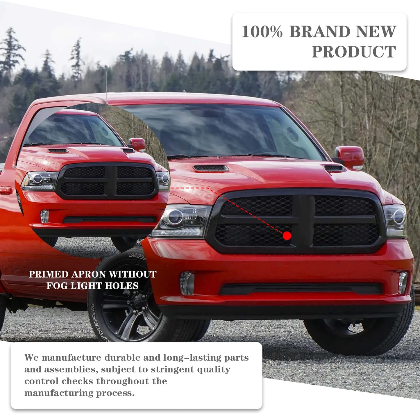 Chrome Honeycomb Grille Insert for 1994-2002 Dodge Ram - Replaces CH1200178/55055252