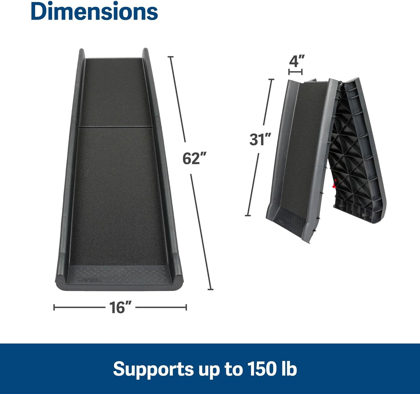 Folding Pet Ramp - Portable Lightweight for Cars/Trucks/SUVs, Happy Ride