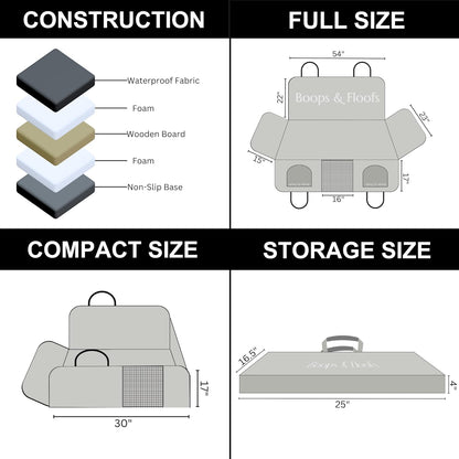 400 lb Back Seat Extender - Converts to Half Seat, Non-Slip Hard Bottom for Car/SUV/Truck