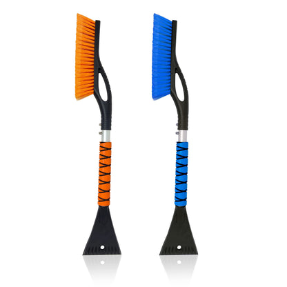 2-Pack 27" Snow Brush & Ice Scraper with Aluminium Body - Scratch-Free