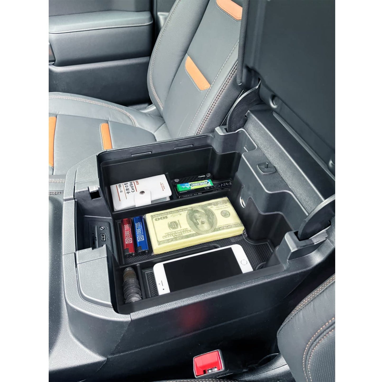 Center Console Organizer Tray for 2019-2023 Chevy/GMC 1500 & HD (Full Console/Bucket Seats Only) - Black