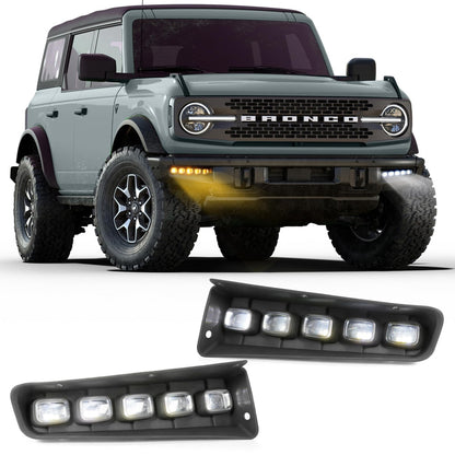 Ford Bronco LED Fog Lights with DRL, Amber Turn Signal