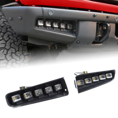 Bronco Modular Bumper Fog Lights, White-Amber Switchback, No-Cut