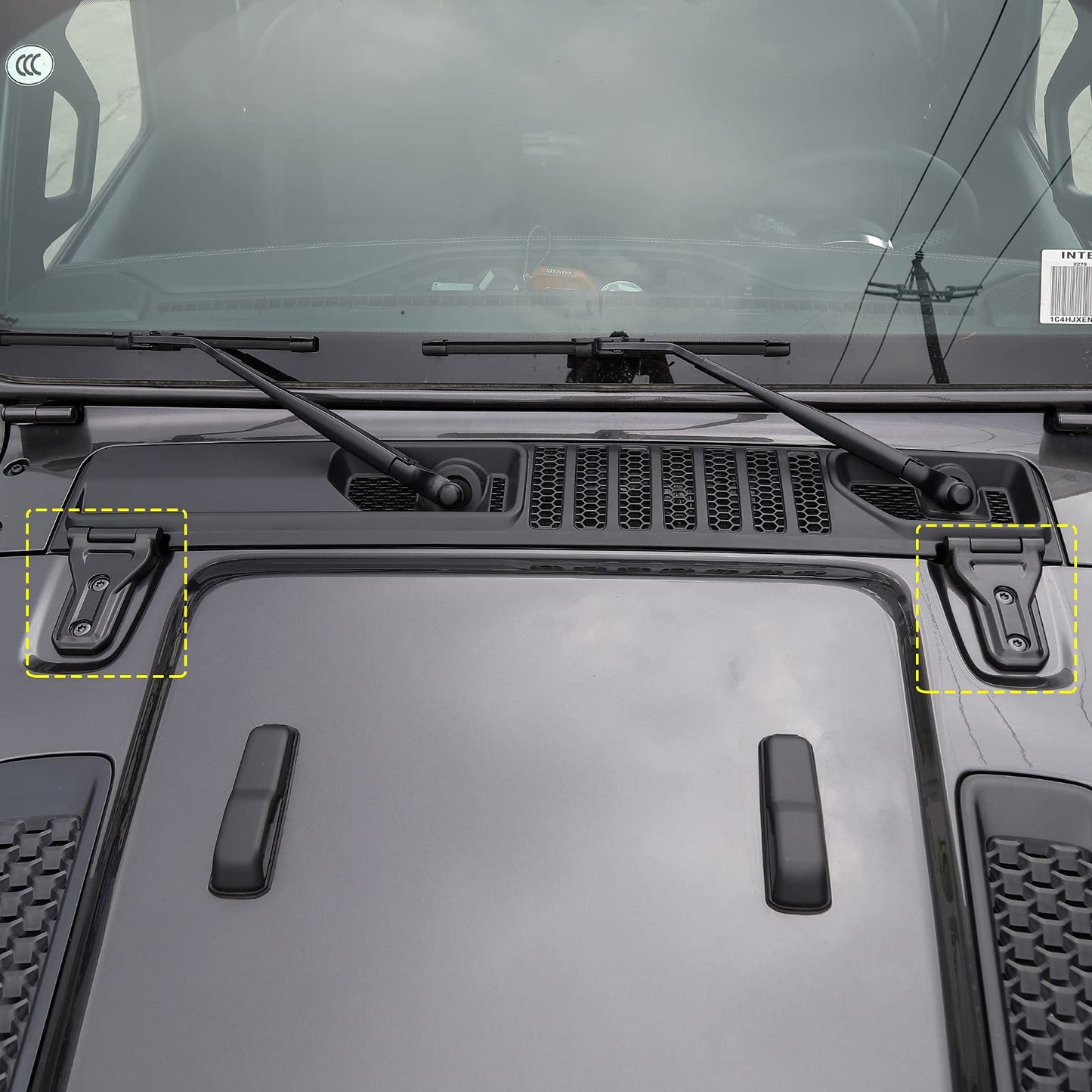 Jeep Wrangler JL JT Hood Hinge Cover, Black Exterior Decor