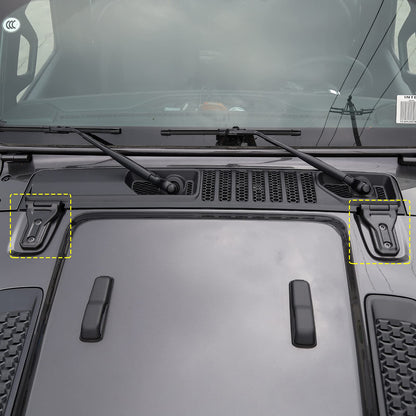 Jeep Wrangler JL JT Hood Hinge Cover, Black Exterior Decor