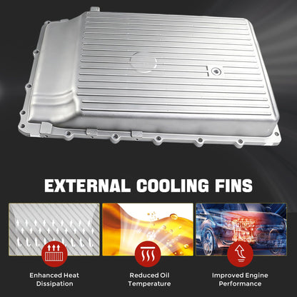 Upgraded Aluminum Transmission Oil Pan Kit with Filter & Gasket