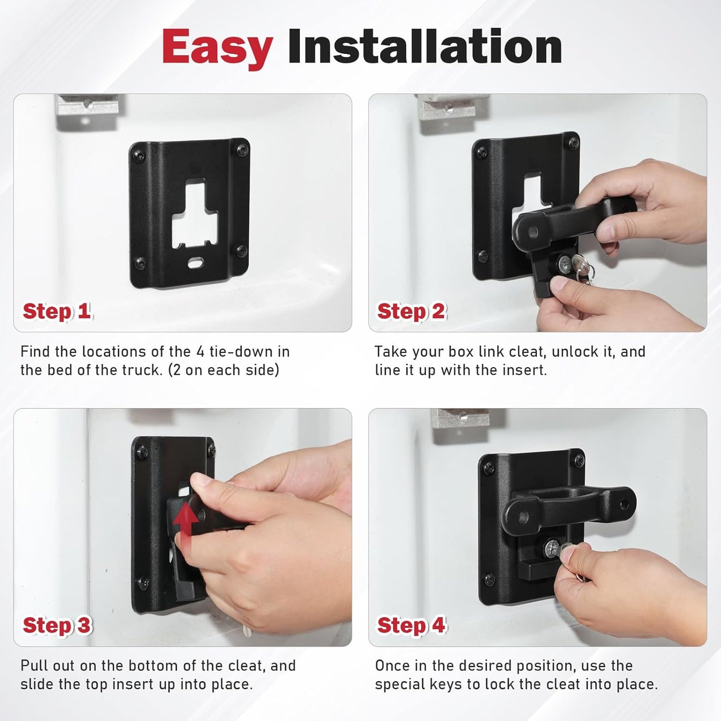 4PCS Tie Down Anchors fit for Ford F150 F250 F350 &Raptor (Include Lightning) 2015-2025 2026 Truck Bed Tie Downs Replacement for Boxlink Bed Tie Downs# FL3Z-99000A64-B Automotive Accessories