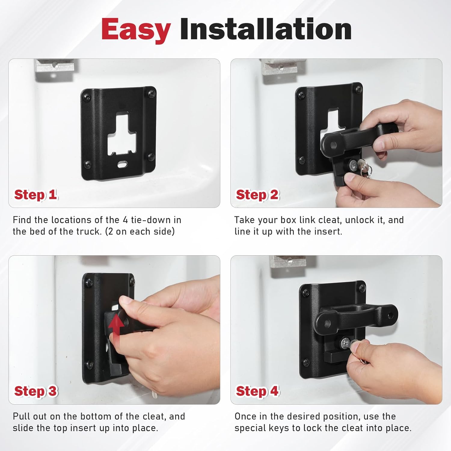 4PCS Tie Down Anchors fit for Ford F150 F250 F350 &Raptor (Include Lightning) 2015-2025 2026 Truck Bed Tie Downs Replacement for Boxlink Bed Tie Downs# FL3Z-99000A64-B Automotive Accessories