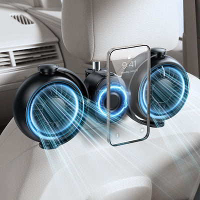 Backseat Car Fan with Magsafe Holder, 3 Speeds, Rechargeable