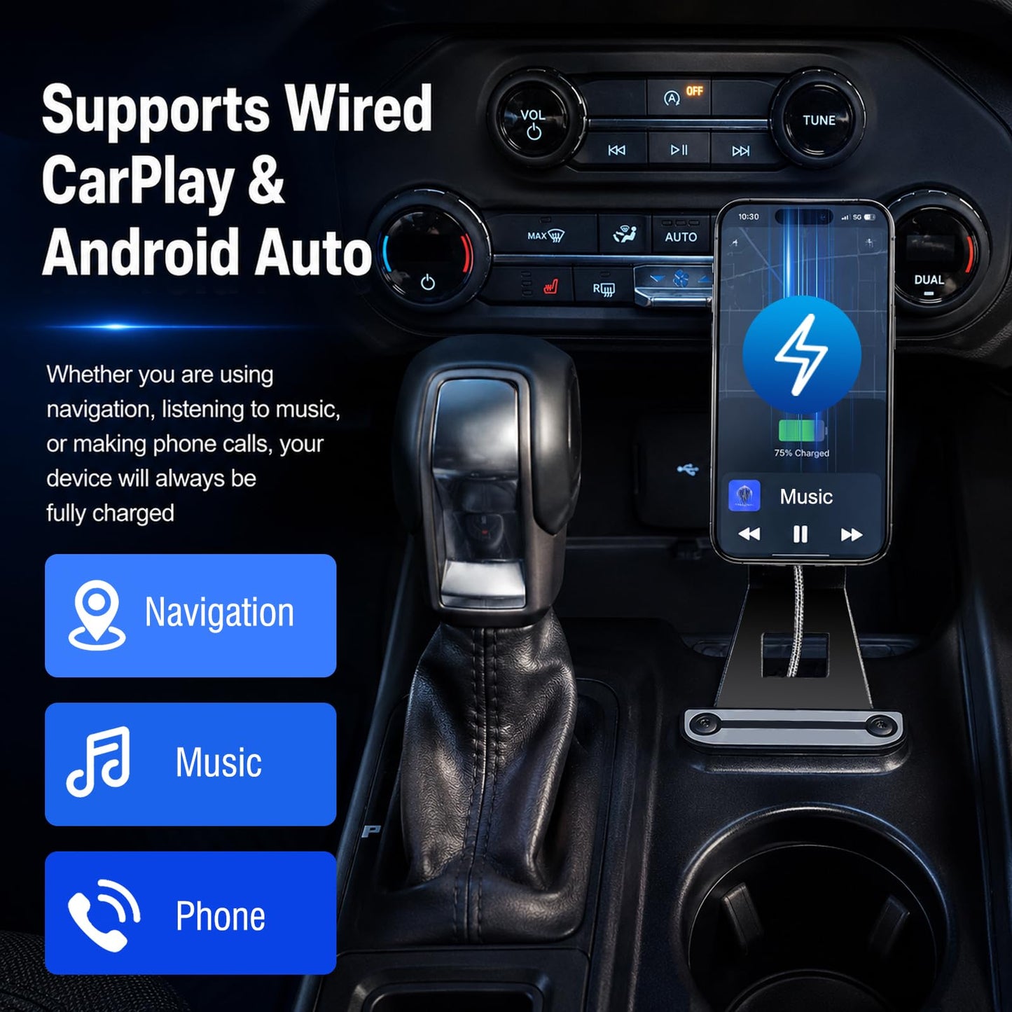 Magnetic Wireless Car Charger Mount for Ford Bronco