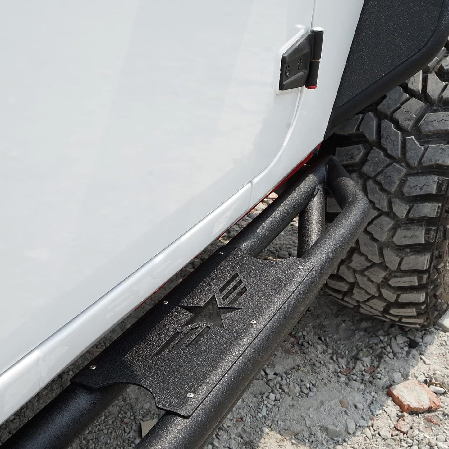 Textured Black Tube Running Boards for 2007-2018 Jeep Wrangler JK 4-Door