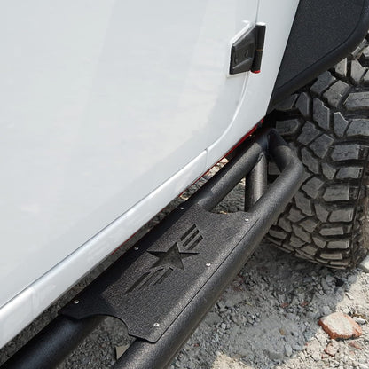 Textured Black Tube Running Boards for 2007-2018 Jeep Wrangler JK 4-Door