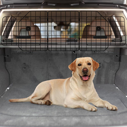 Adjustable Heavy-Duty Wire Mesh Dog Barrier - Universal for SUV/Car/Truck Cargo Area, Safety Travel