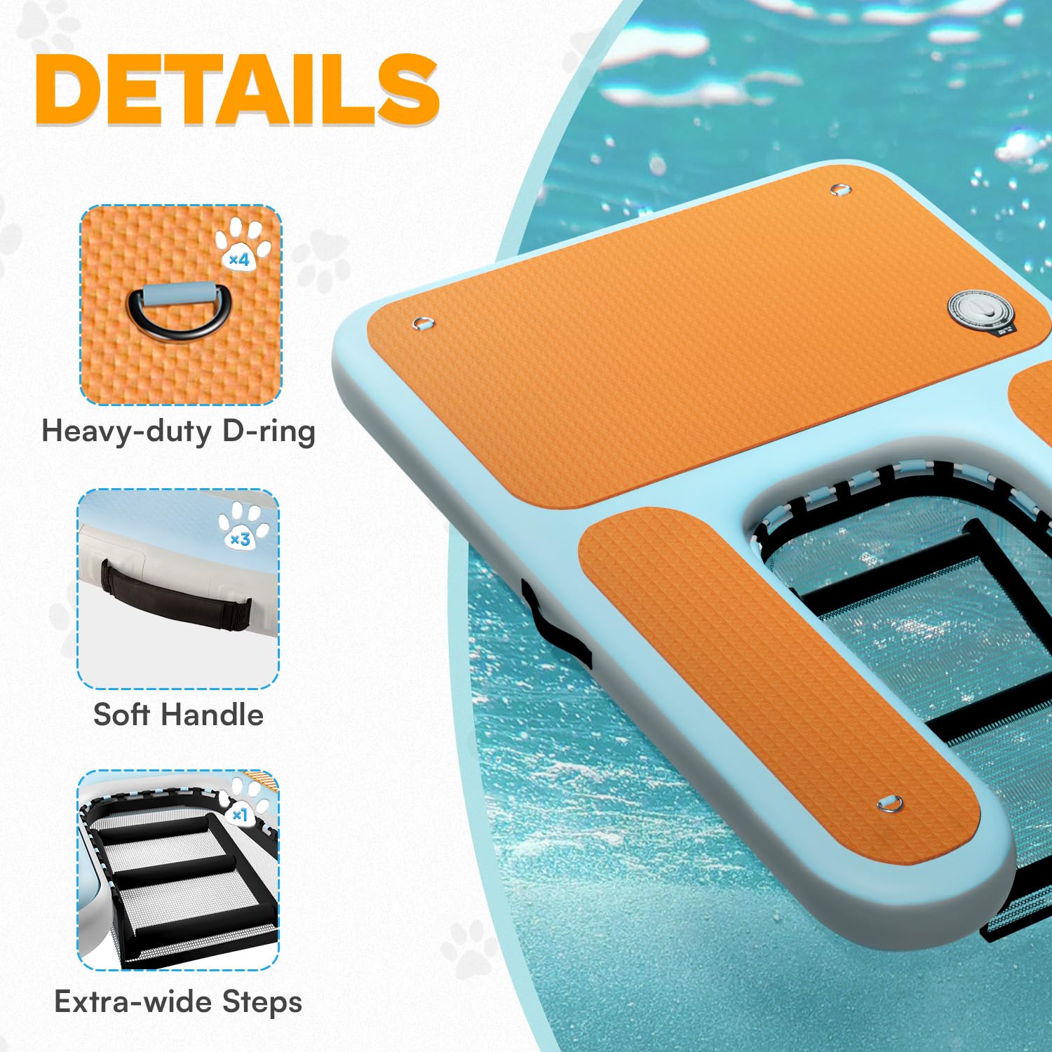 230lbs 60×40"PVC Dog Water Ramp  For Large Dogs - OHMU