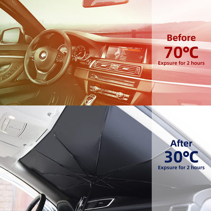 Foldable Car Windshield Sun Shade Umbrella, Large
