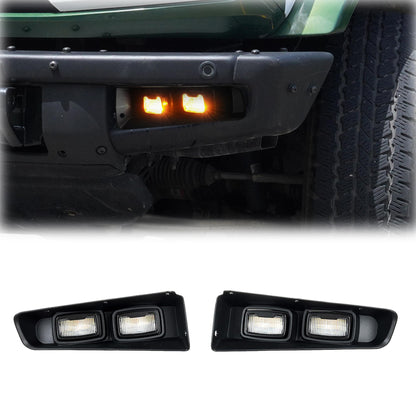 Bronco LED Fog Lights: Raptor Style, DRL Turn Signal, Dual Color