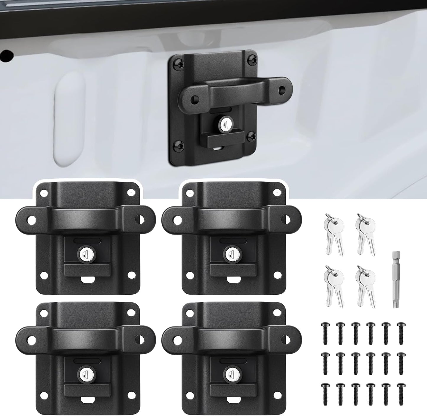 4PCS Tie Down Anchors fit for Ford F150 F250 F350 &Raptor (Include Lightning) 2015-2025 2026 Truck Bed Tie Downs Replacement for Boxlink Bed Tie Downs# FL3Z-99000A64-B Automotive Accessories