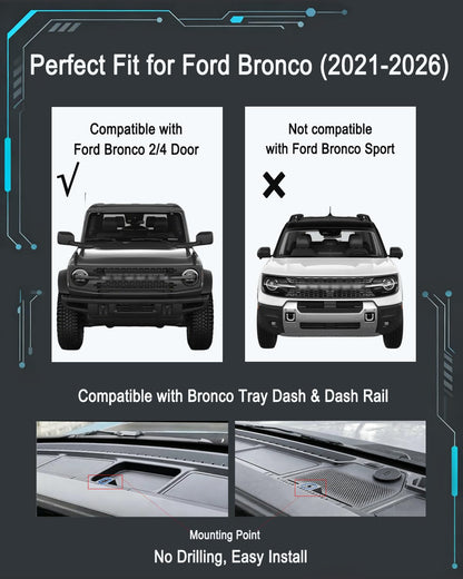Magnetic Wireless Charging Phone Mount for Ford Bronco 2021-2026
