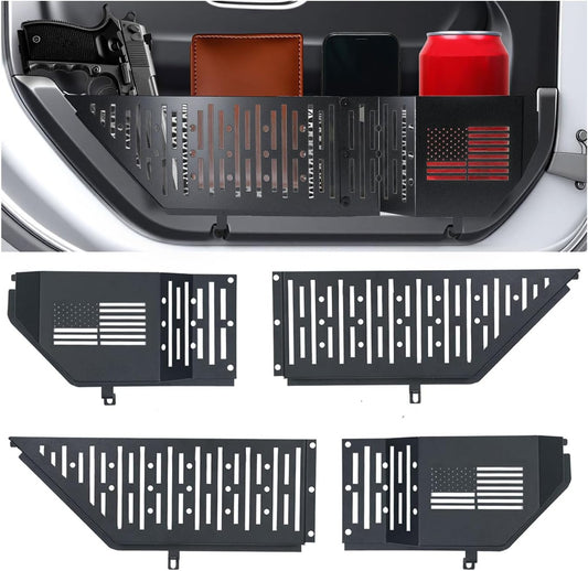 Metal Front Door Storage Pockets for 2018-2025 Jeep Wrangler JL & Gladiator JT (Excludes Sport)