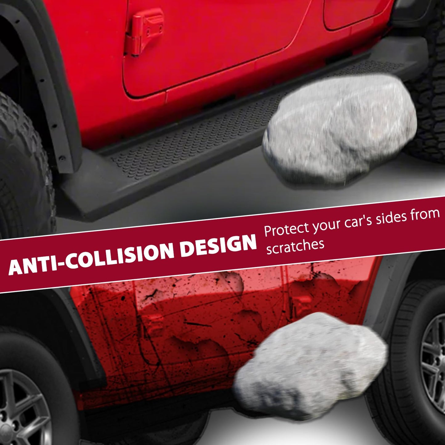 JL 4-Door OE Style Matte Black Running Boards