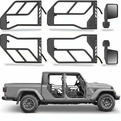 For Jeep Wrangler JL JLU 2018-2024 Tube Doors with Side View Mirror