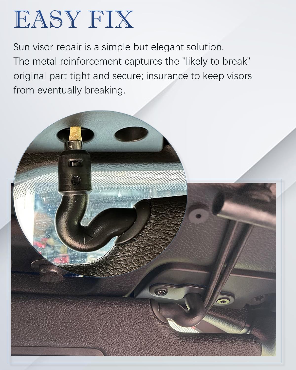 for Jeep Sun Visor Repair Kit, Aluminum Alloy Sun Visor Clips Compatible with Jeep Wrangler JK 2018/ Wrangler JL 2018 2019 2021 2022 2023/ JT Gladiator 2020 2021 2022 2023 - Upgrade Version-Black