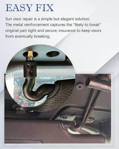 for Jeep Sun Visor Repair Kit, Aluminum Alloy Sun Visor Clips Compatible with Jeep Wrangler JK 2018/ Wrangler JL 2018 2019 2021 2022 2023/ JT Gladiator 2020 2021 2022 2023 - Upgrade Version-Black