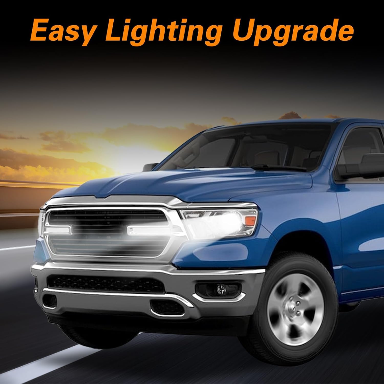 FUSCH Pair of LED Front Grille Lights Compatible with 2019-2024 Dodge Ram 1500, Waterproof Exterior Grille Trim Lamp with Wiring Harness Kit, Radiator Grille Light Fit for Big Horn Laramie Tradesman