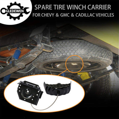 Spare Tire Hoist Spare Tire Winch Carrier | for 1999-2017 Chevy Silverado 1500 2500 3500 Suburban Tahoe, GMC Sierra 1500 2500 3500 Yukon | Replaces# 924-510, 20870067, 15703311, 15866164